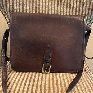 Coach- Vintage 1970’s Walnut Massager Bag Dark Brown All Leather